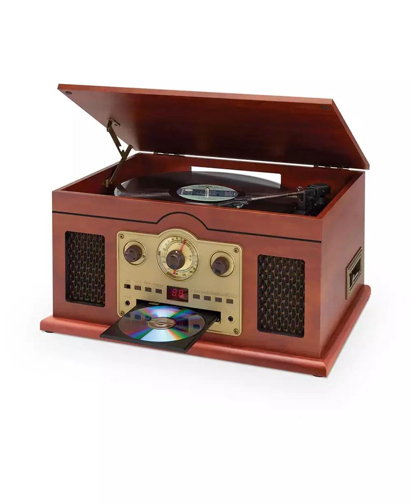iLive 6-in-1 Bluetooth Turntable with CD or Cassette Players and AM or FM Radio, ITTB610LW 1