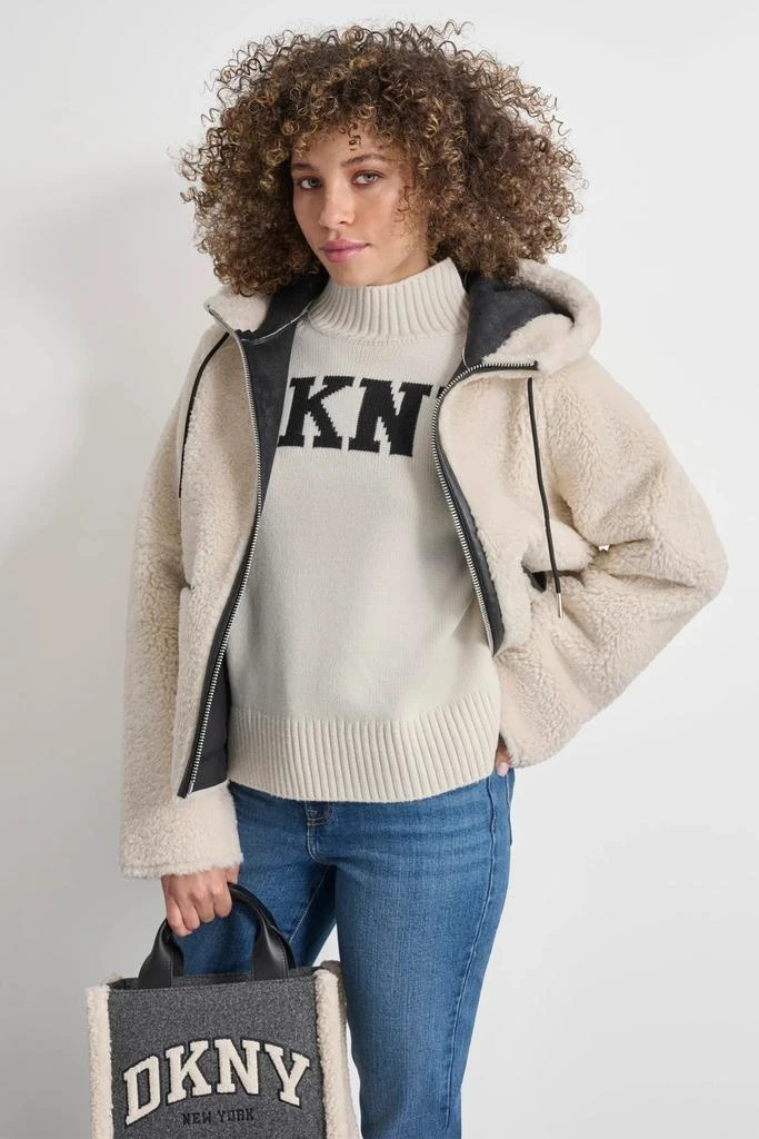 DKNY REVERSIBLE FAUX SHEARLING JACKET 3