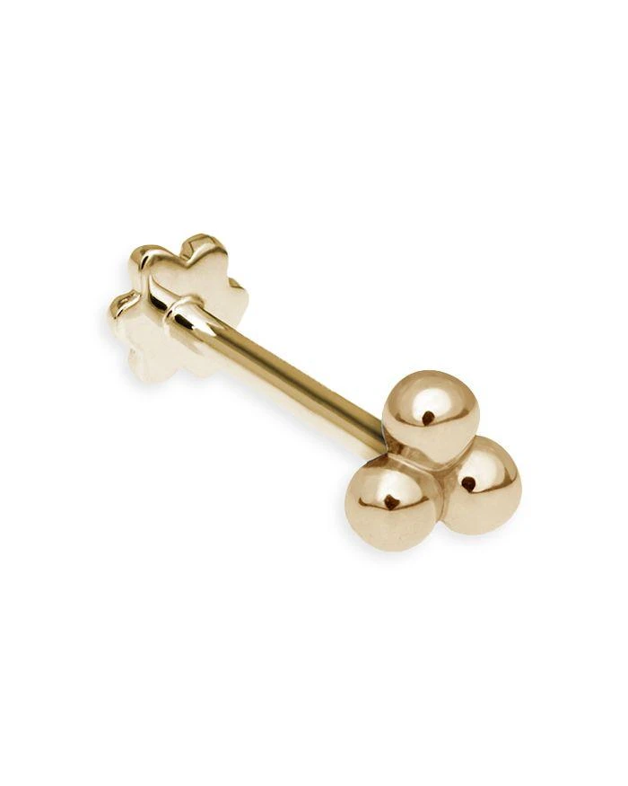 Maria Tash 14K Yellow Gold Trinity Ball Single Stud Earring 1