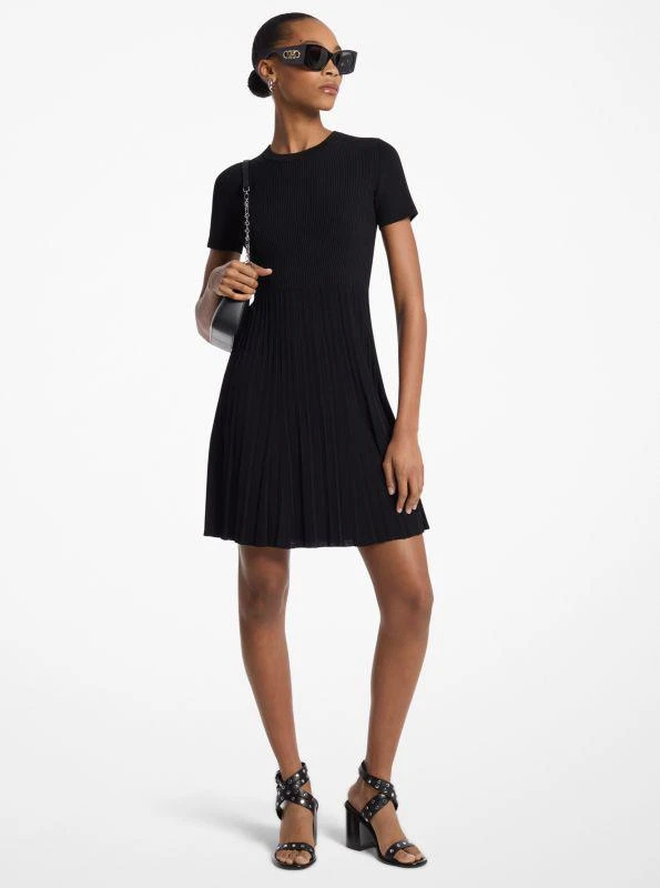 Michael Kors Ribbed Knit Short-Sleeve Dress 1