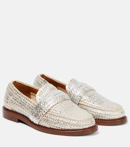 Chloé Kalya metallic crochet loafers 1