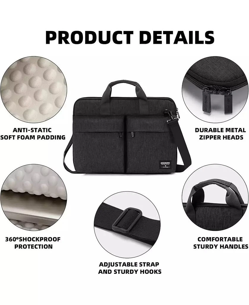 Acer 15.6 inch Laptop Shoulder Bag,Slim Shockproof Computer Sleeve Notebook Ultrabooks Carrying Case Handbag Cover Fit for Acer Asus Dell Lenovo HP Toshiba, Black 3