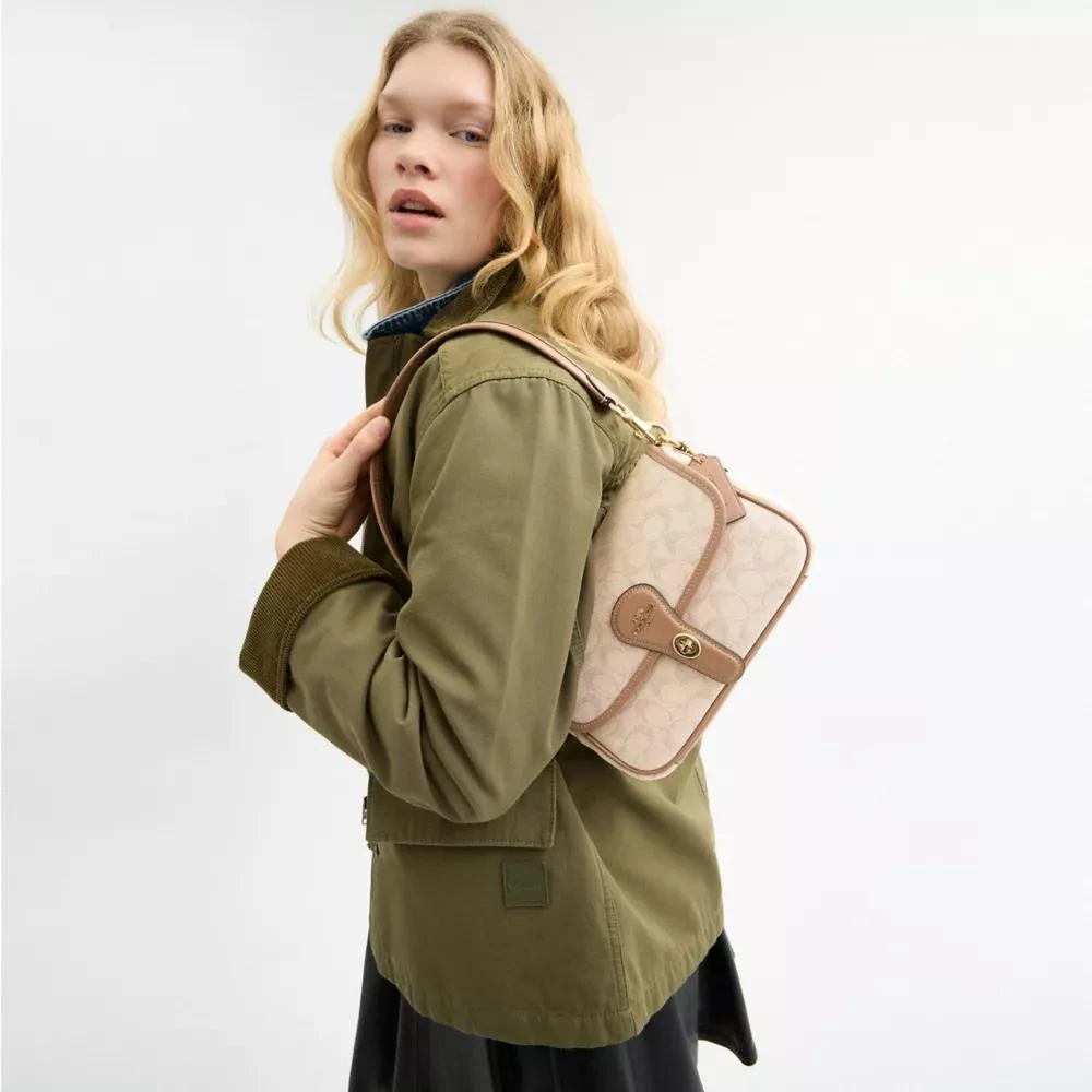 Coach Hadley Shoulder Bag With Signature Canvas 3