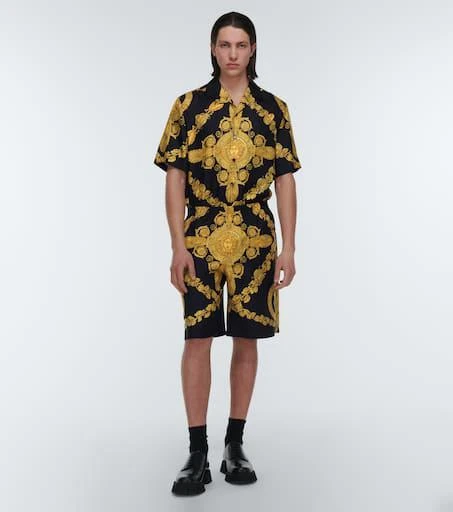 Versace Printed silk twill shorts 2