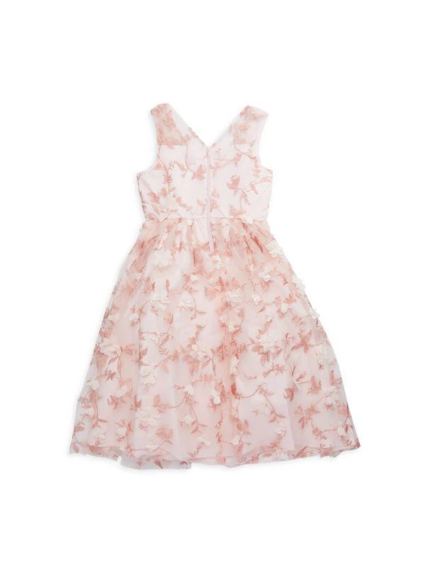 Christian Siriano Little Girl's Appliqué Mesh Dress 2