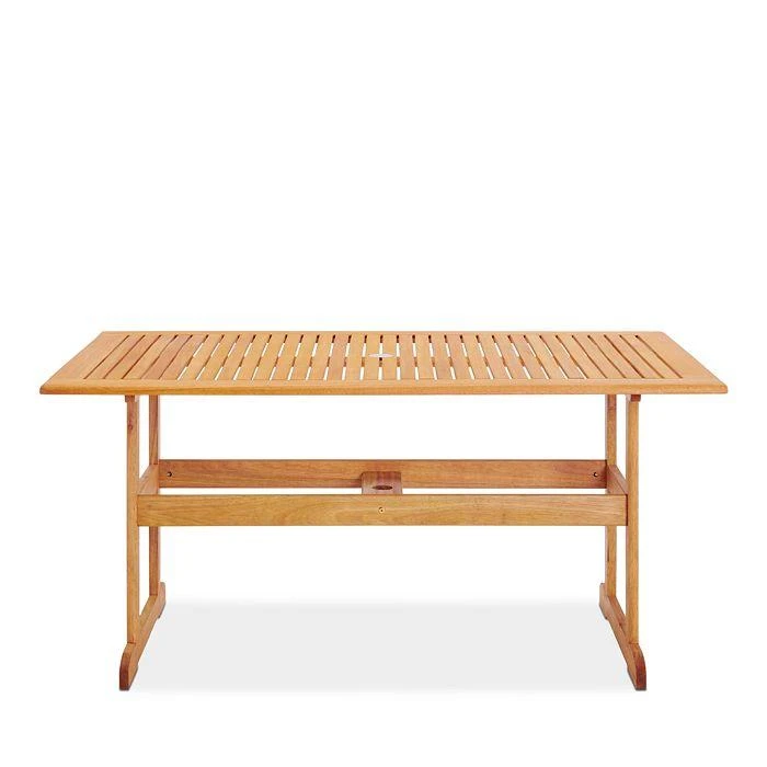 Modway Hatteras 59" Rectangle Outdoor Patio Eucalyptus Wood Dining Table 2