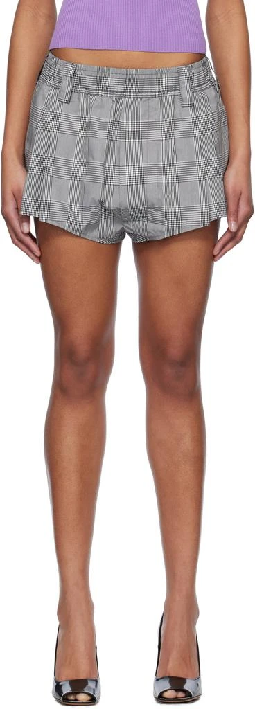 Meryll Rogge Black & White Drawstring Micro Shorts 1