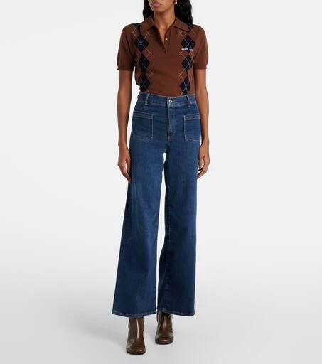 FRAME Le Slim Palazzo high-rise wide-leg jeans 7
