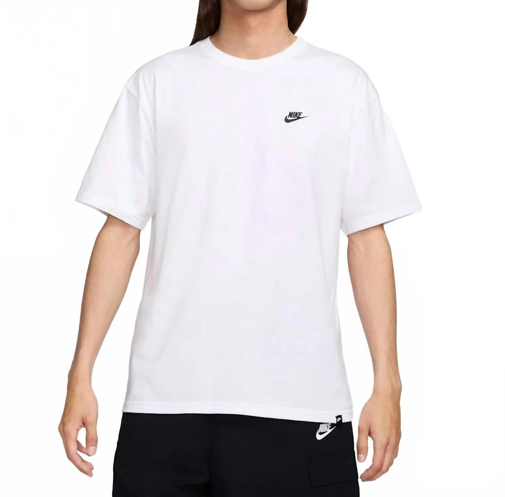 NIKE Sportswear Shor Sleeve Club Tee In White/black
