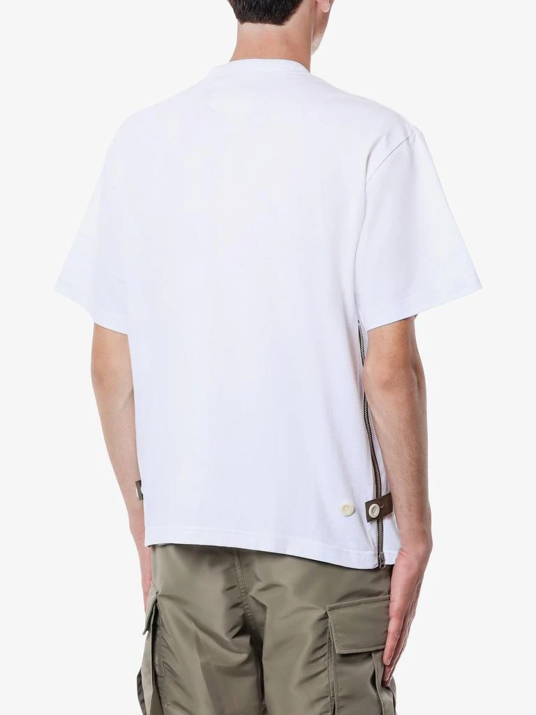 Sacai Cotton t-shirt with zip on the bottom 4