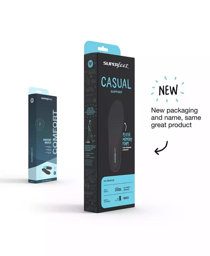 SUPERFEET Men's Unisex Everyday Comfort Insoles, Slate, W: 10.5-12, M: 9.5-11 M US