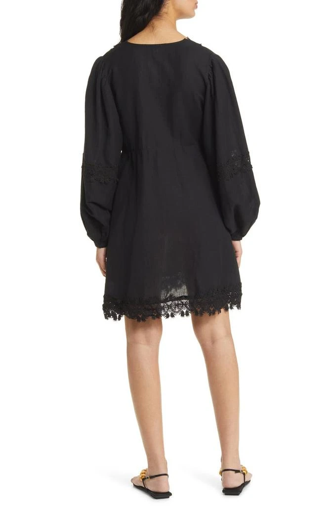 black sequin dress express Rent Topshop Sheer And Lace Mix Knot Front Bodycon Mini Dress In Black main image 0