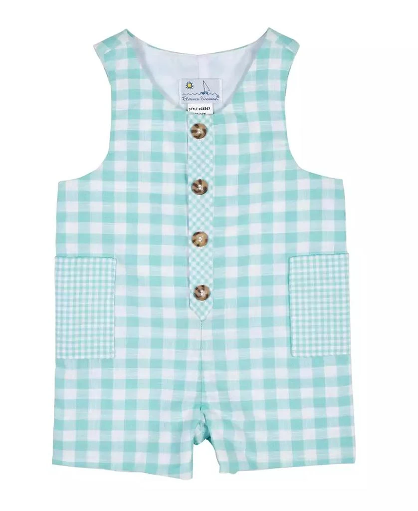 Florence Eiseman Baby Boy Gingham Linen Look Shortall