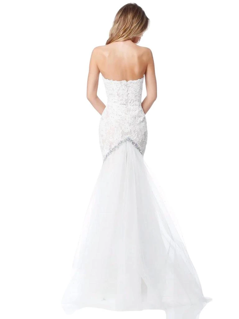 Sherri Hill Strapless Lace Appliqued Prom Dress In Ivory 2