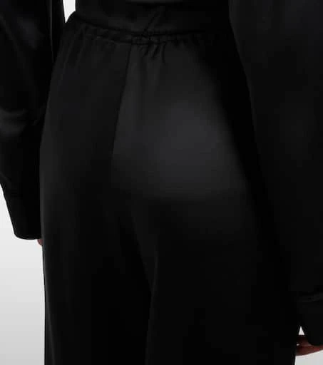 Yves Saint Laurent Lace-trimmed silk satin wide-leg pants 6