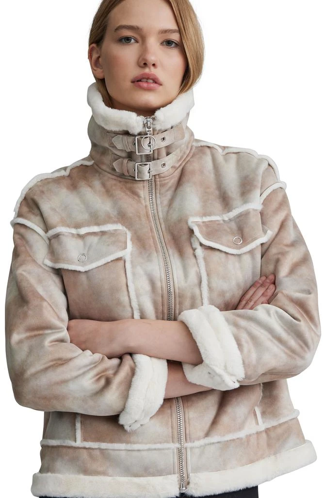 NVLT Faux Fur Trim Faux Suede Biker Jacket 4