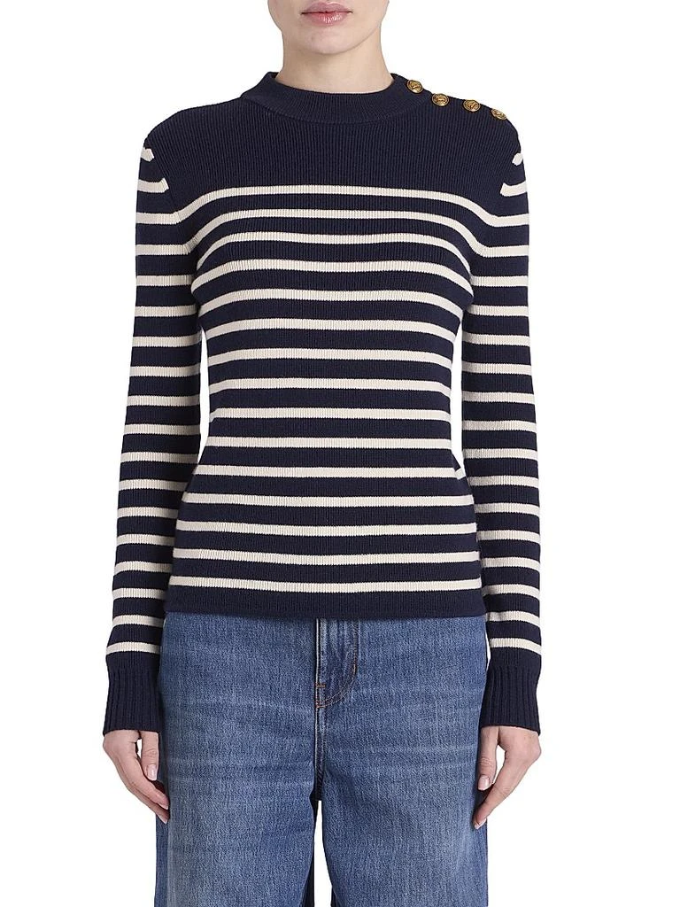 Chloé Striped Wool-Blend Crewneck Sweater 3