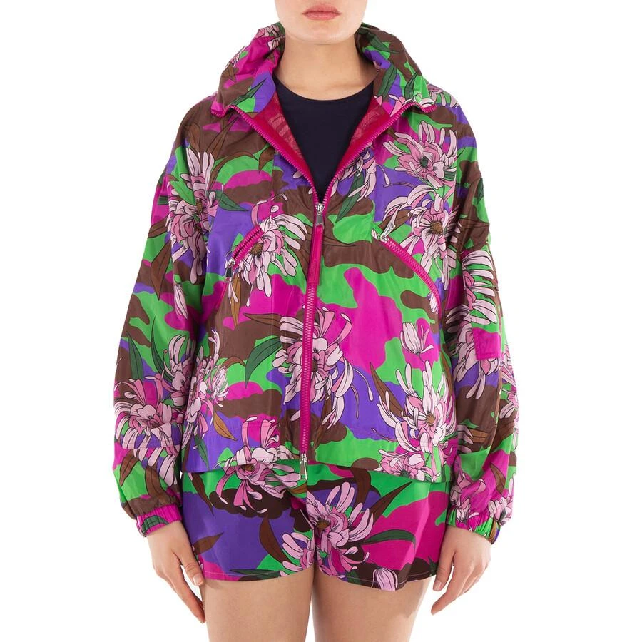 Moncler Floral-Print Long Sleeve Jacket