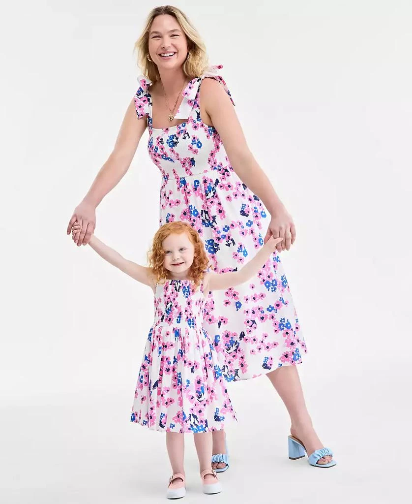 Women's Mommy & Me Cotton Bouquet-Print Tie-Strap Smocked Midi Dress,  Exclusively at Macy's  On Sale Now with Up to 61% Off | Discover Exclusive  Deals & Savings at BeyondStyle  Authentic