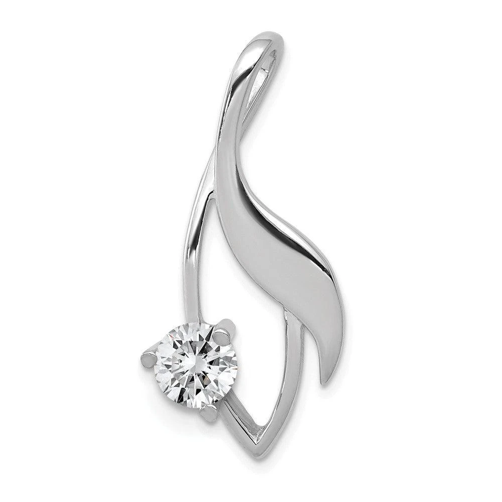 Diamond2Deal 14k White Gold Fancy 5mm Diamond Slide Mtg 1