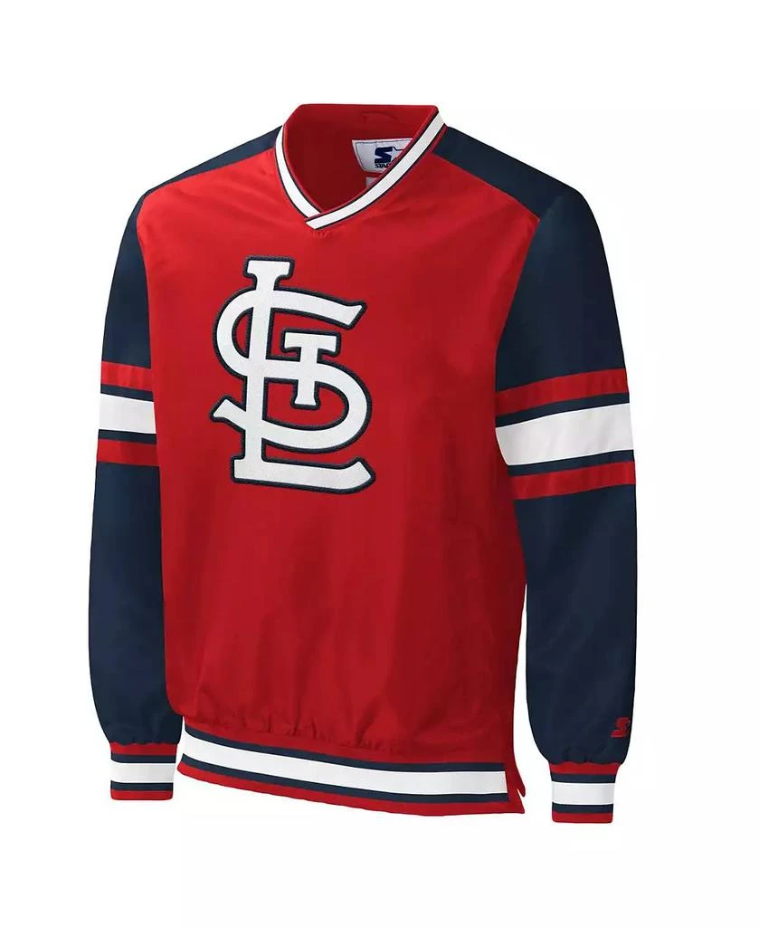 Starter Men's Red St. Louis Cardinals Yardline V-Neck Pullover Windbreaker 3