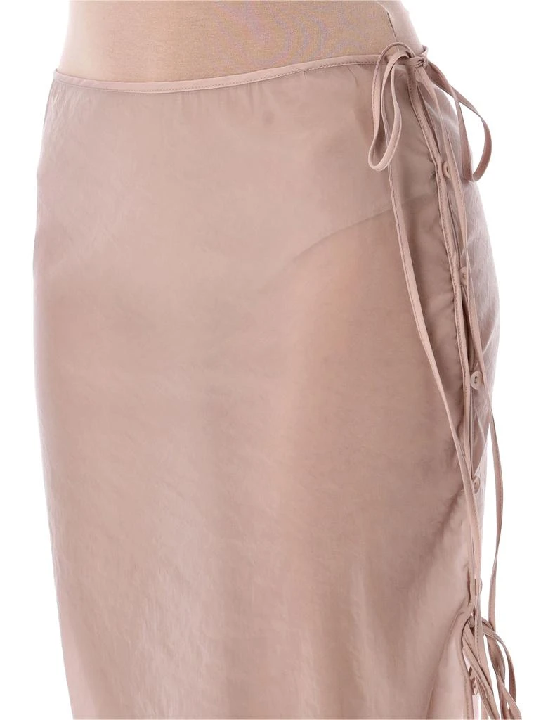 Low Classic SEE-THROUGHT BUTTON LOOP MIDI SKIRT 3