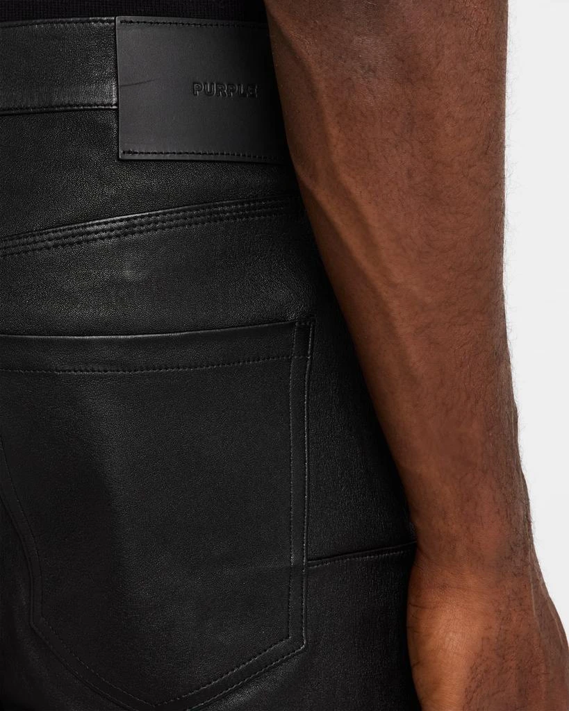 PURPLE Men's Stretch Leather Skinny Pants 5