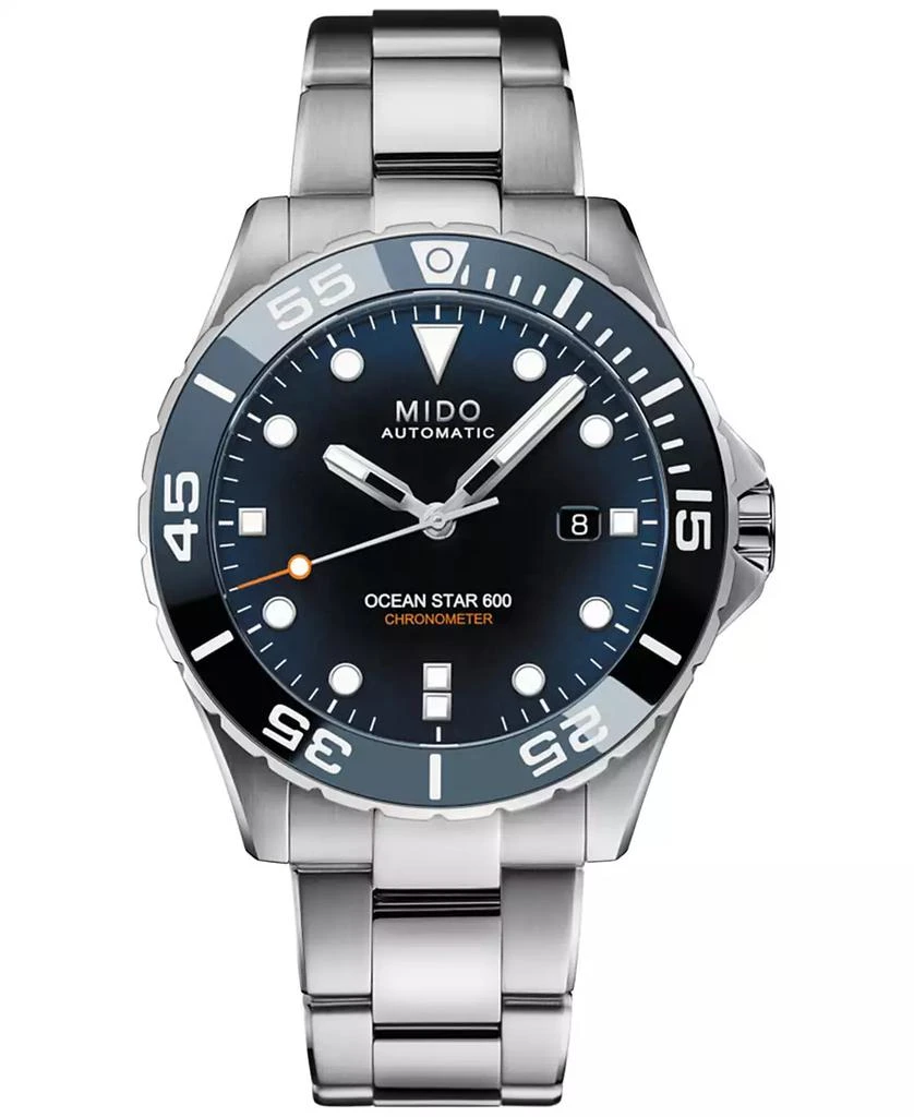 MIDO Men's Swiss Automatic Ocean Star 600 Chronometer Stainless Steel Bracelet Watch 44mm 1