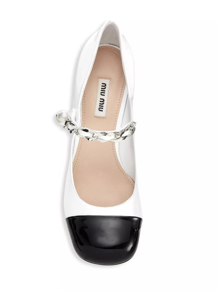 Miu Miu Patent Leather Square-Toe Mary Jane Pumps 5
