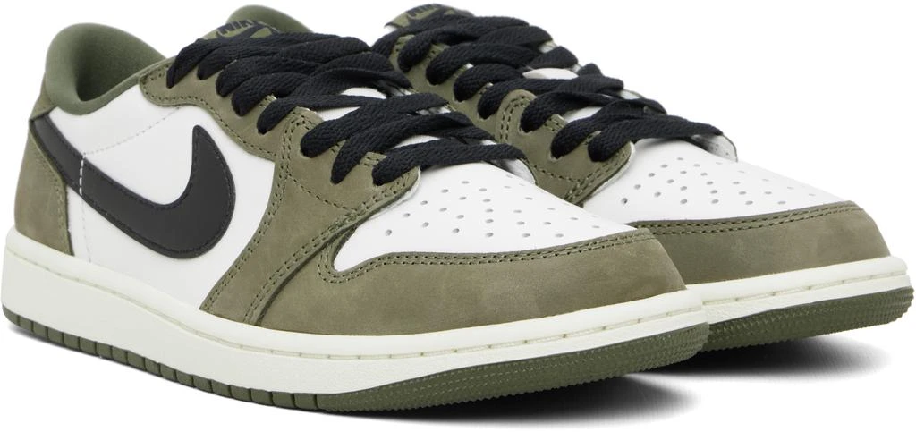 Jordan White 
Khaki Air Jordan 1 Retro Low Sneakers 4