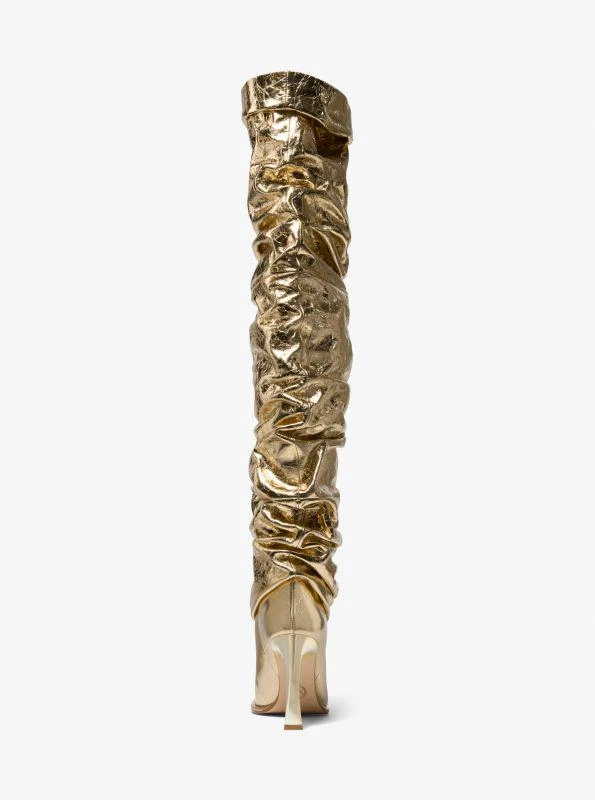 Michael Kors Kelsea Crackled Metallic Leather Slouchy Boot 3