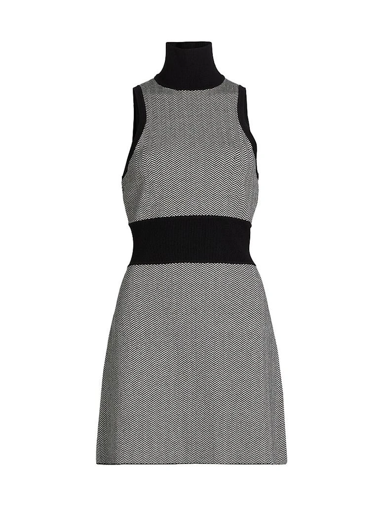 Toccin Shelby Herringbone Mock Turtleneck Dress 1