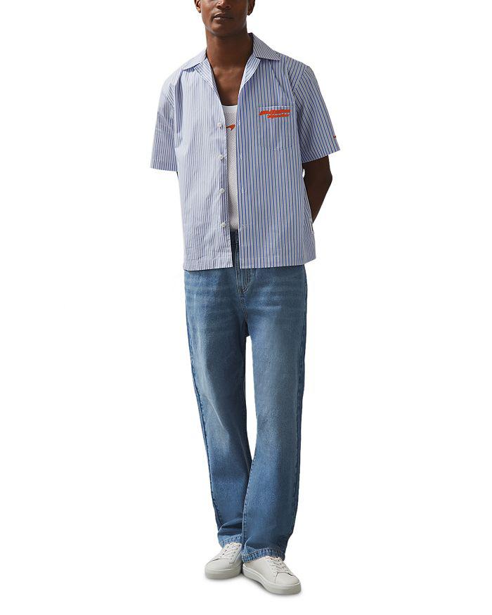 REISS Short Sleeve Poplin Camp Shirt