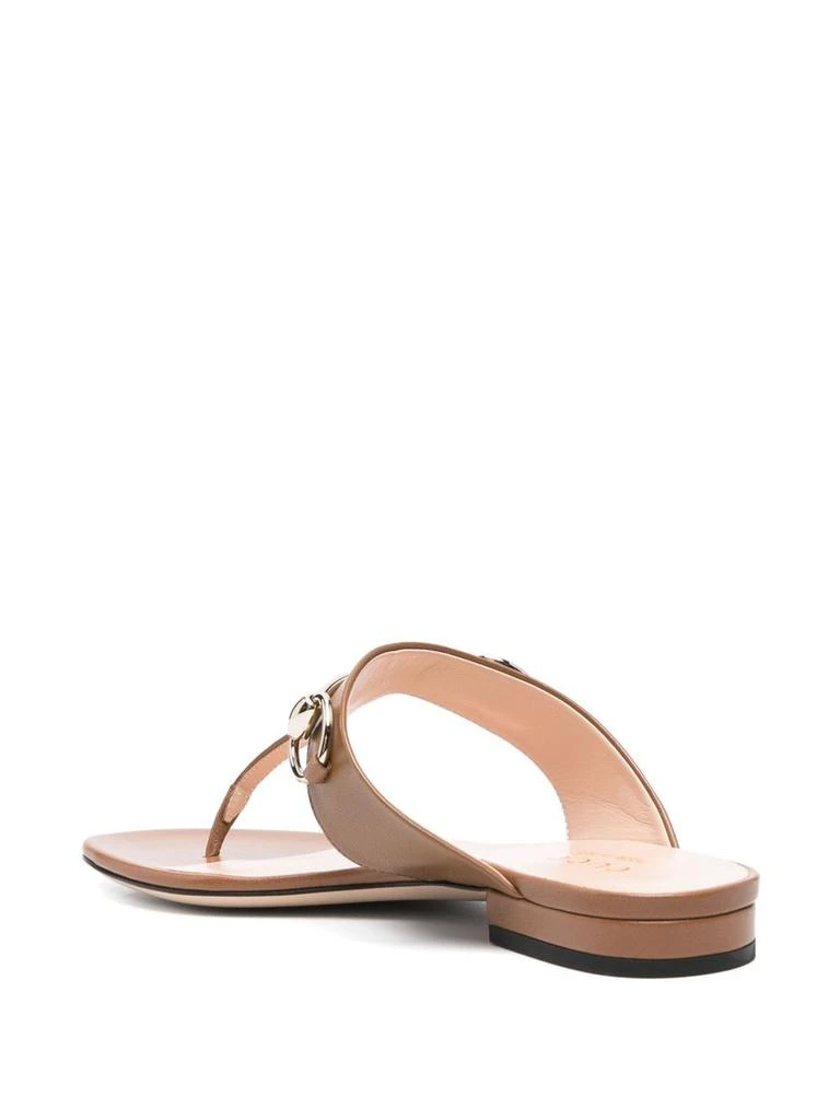 Gucci GUCCI - Lady Horsebit Leather Thong Sandals 3
