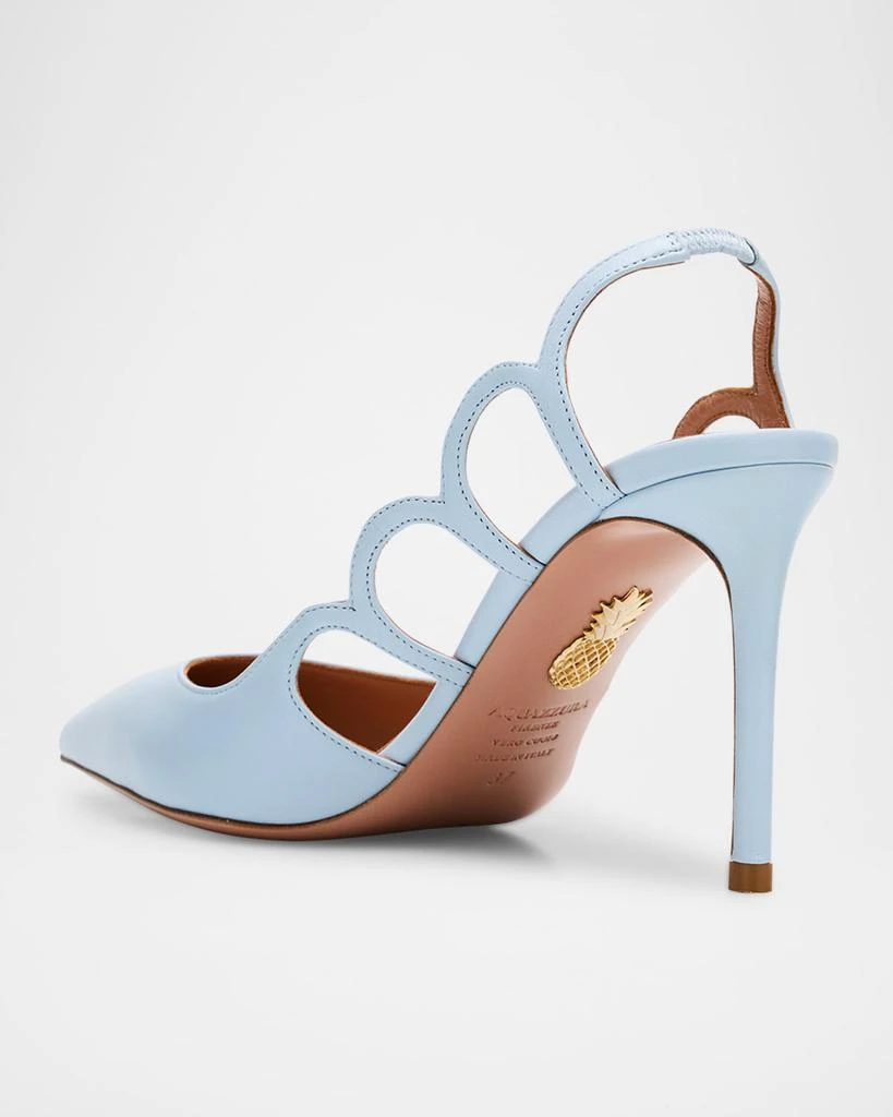Aquazzura Napa Leather and PVC Endless Love Slingback Pumps 2