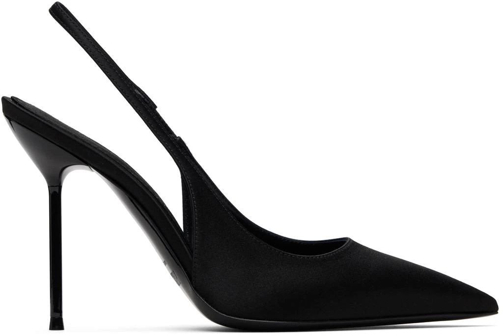 Paris Texas Black Lidia Slingback Heels