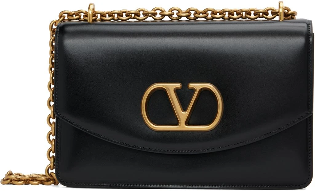 Valentino Black Logo Calfskin Bag 1