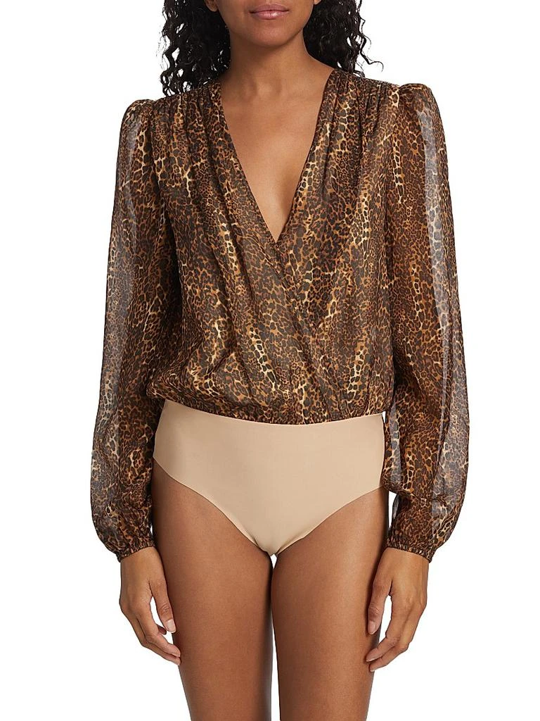 CAMI NYC Isa Leopard Silk Bodysuit 6
