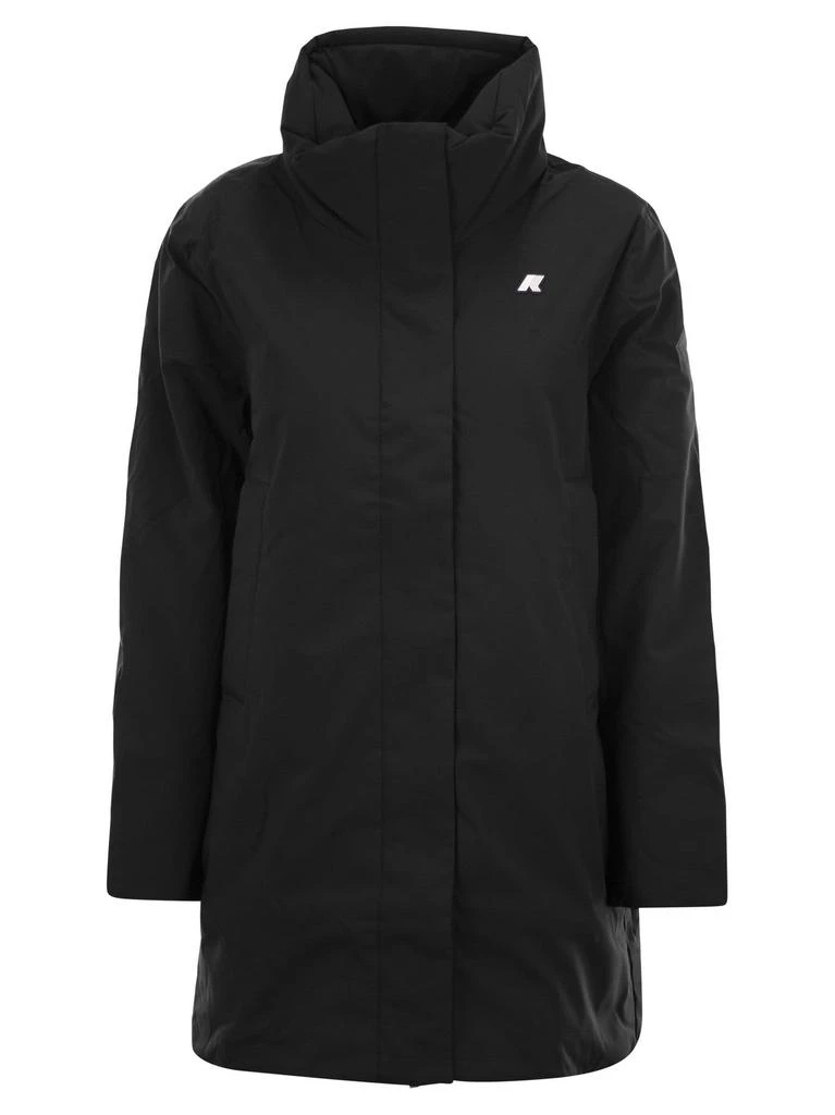 K-Way K-Way Logo Patch Hooded Coat 1