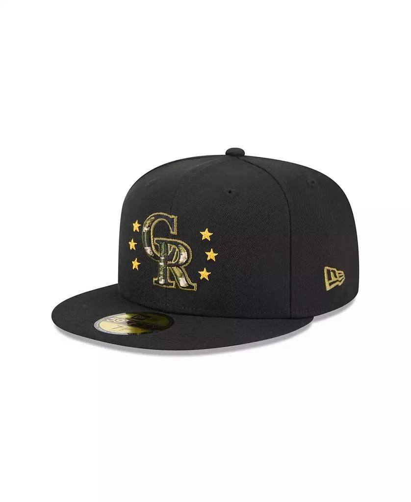 New Era Men's Black Colorado Rockies 2024 Armed Forces Day On-Field 59FIFTY Fitted Hat 1