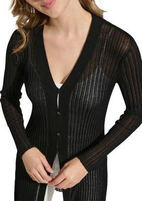 Calvin Klein Klein Womens Button Front V Neck Sweater Knit Cardigan 5