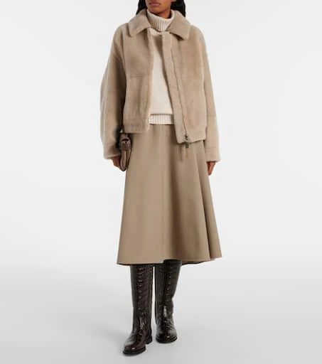 Brunello Cucinelli Croc-effect leather knee-high boots 3