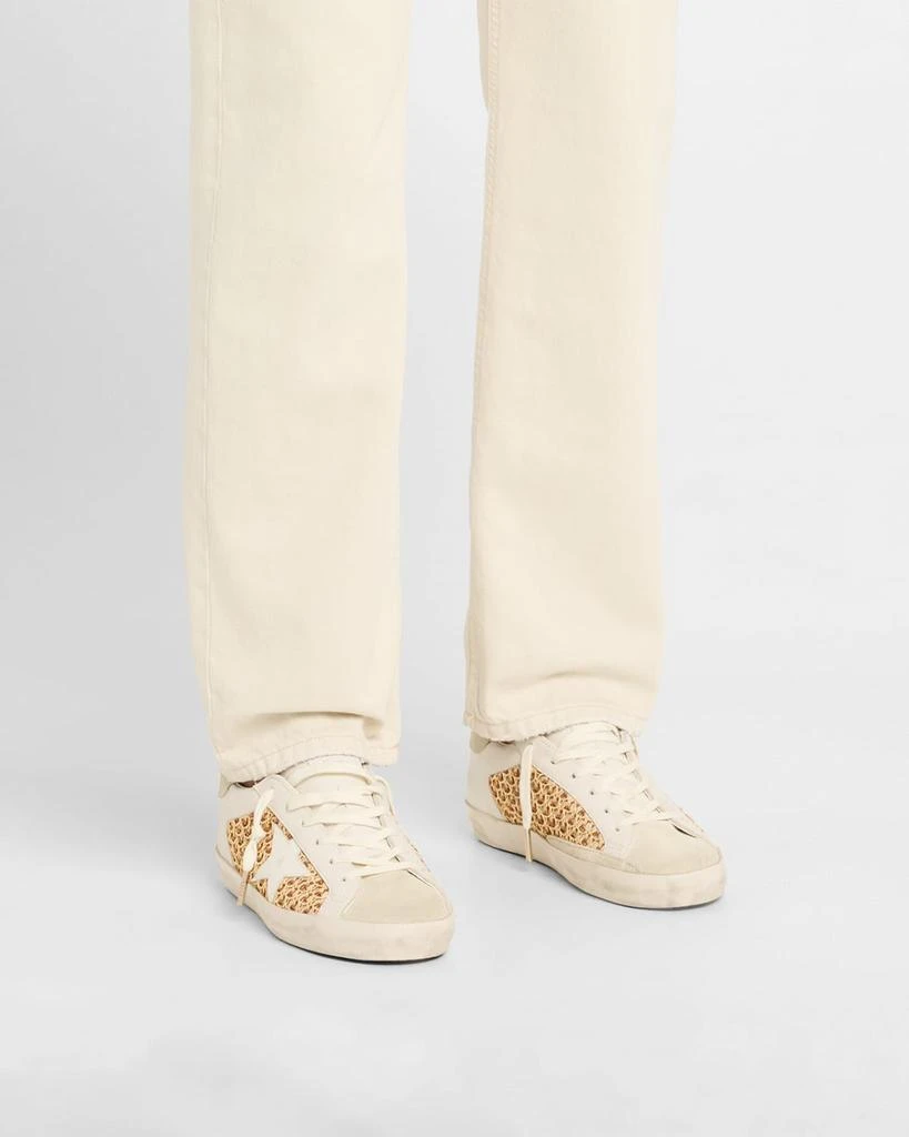 Golden Goose Superstar Raffia Net Leather Low-Top Sneakers 2