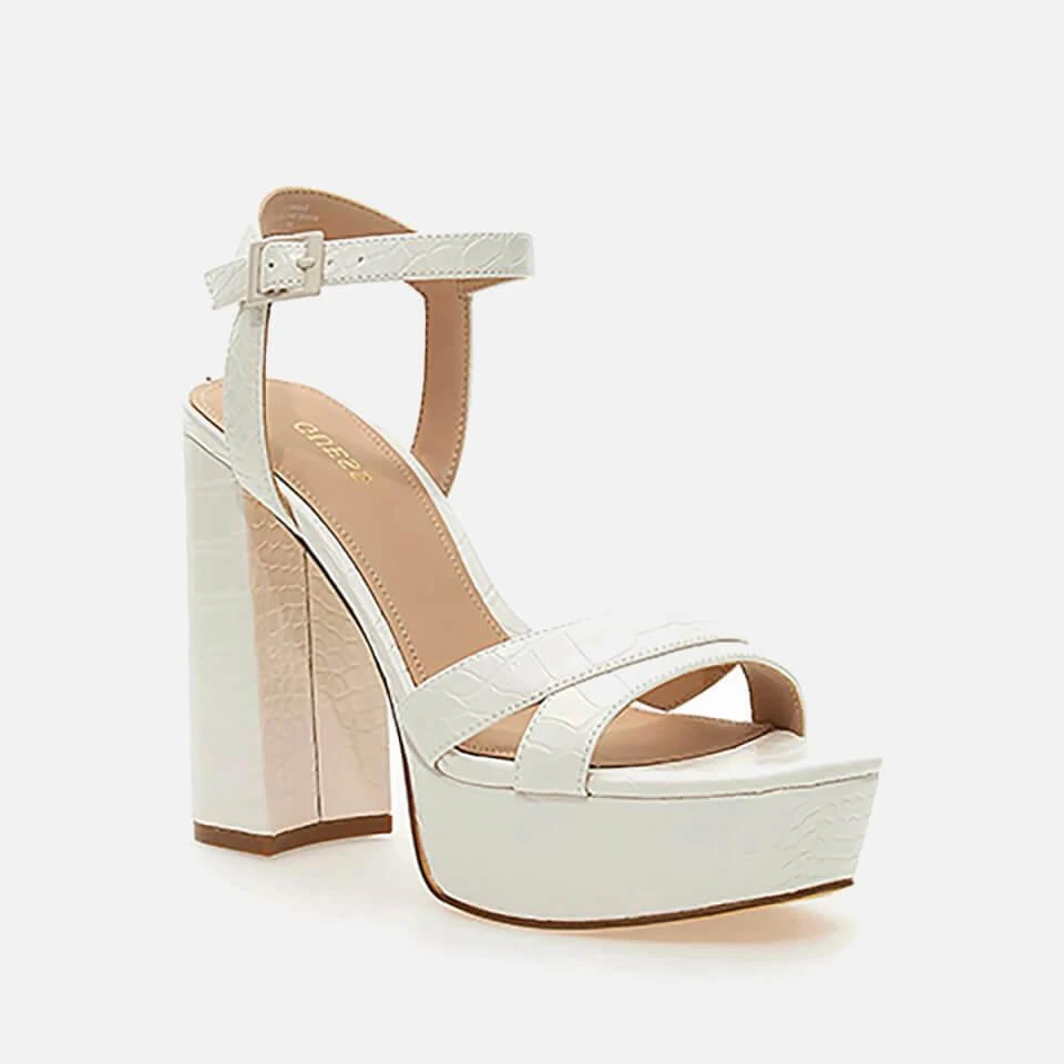 GUESS GUESS ZELINA CROC EFFECT LEATHER PLATFORM HEELS 2