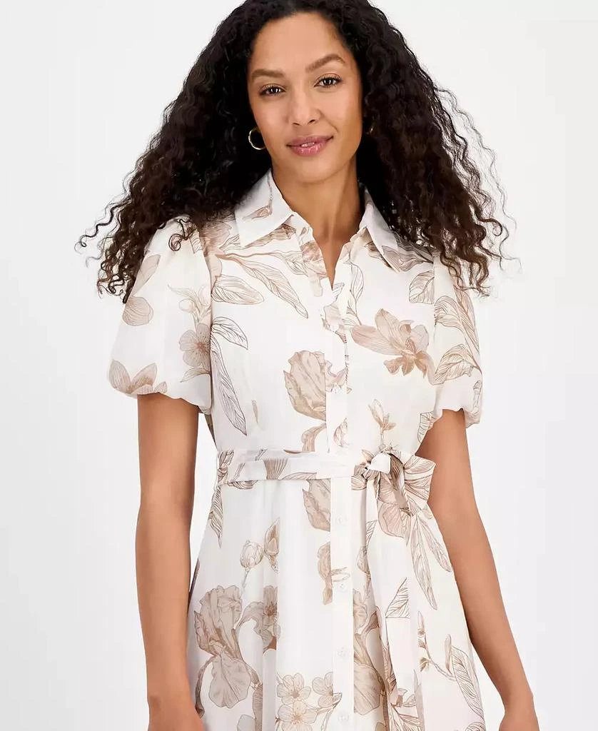 Sandra Darren Petite Printed Puff-Sleeve Shirtdress 2