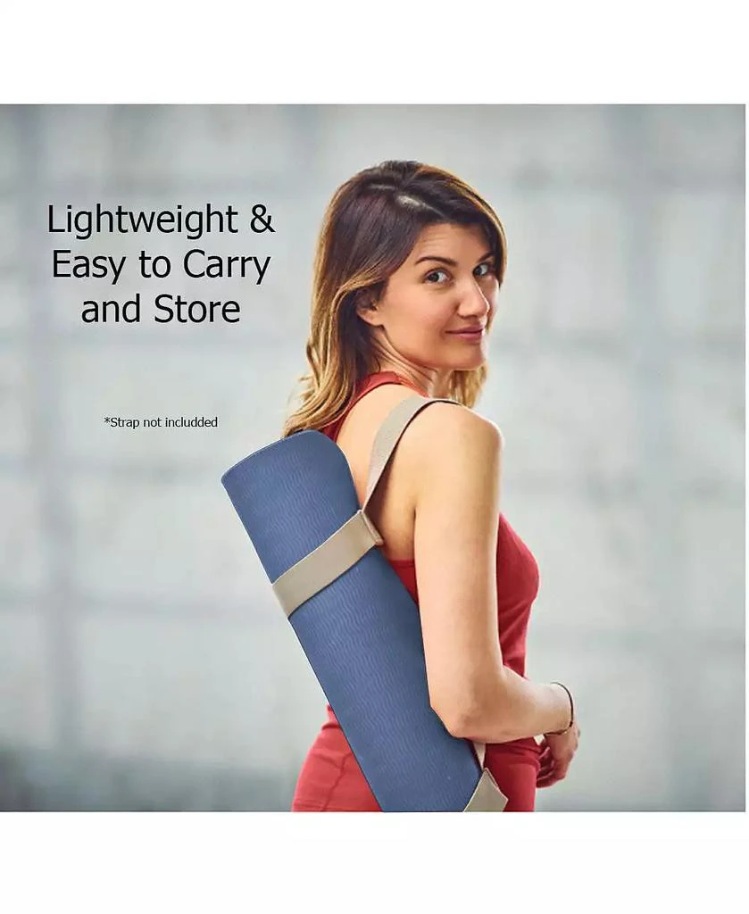 HolaHatha 72 x 24" Double Sided 0.25" Thick Non Slip Home Workout Yoga Mat, Blue 6