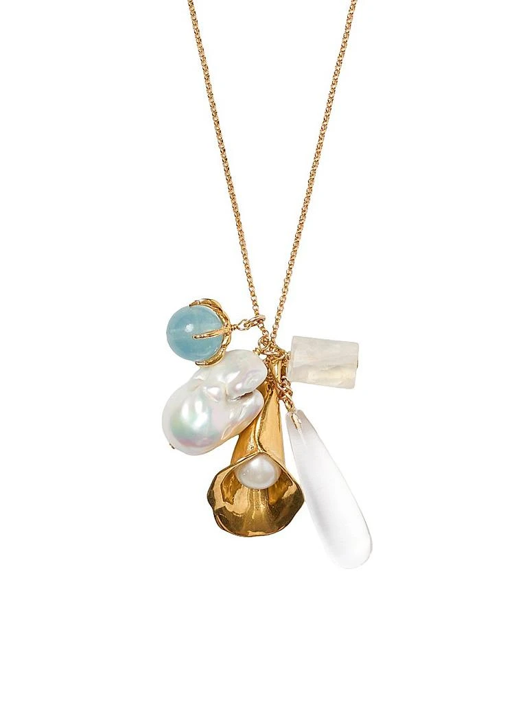 Chan Luu Rowena 18K-Gold-Plated Sterling Silver & Multi-Stone Charm Necklace 1