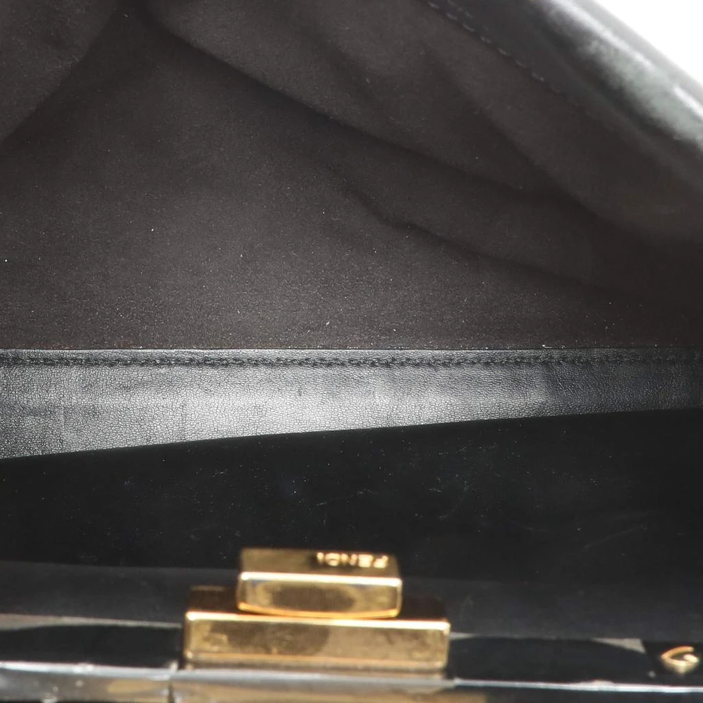 Fendi Fendi Black Leather Medium Peekaboo Top Handle Bag 8