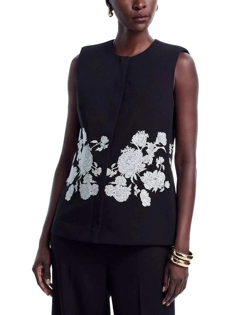 Tahari Isla Embroidered Sleeveless Jacket 1