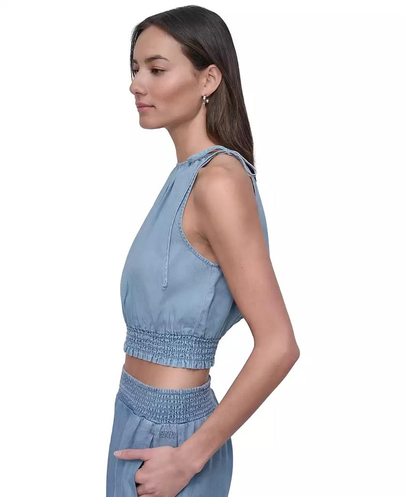 DKNY Women's Smocked-Waist Sleeveless Crop Top 2